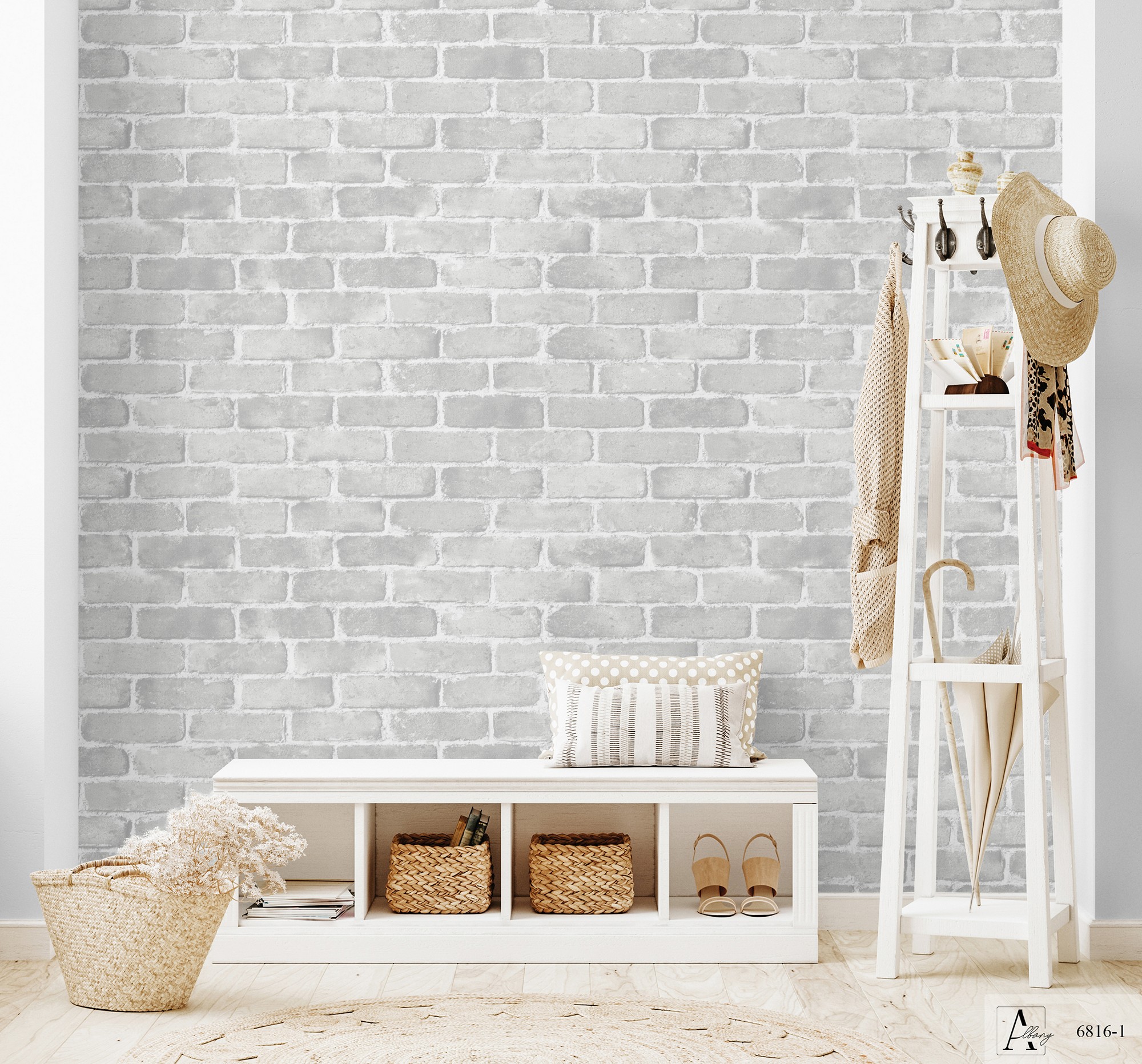 Giấy dán tường giả gạch Albany 6816-1 